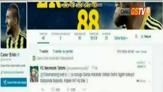 Galatasaray TV'de Caner Erkin görüntüleri