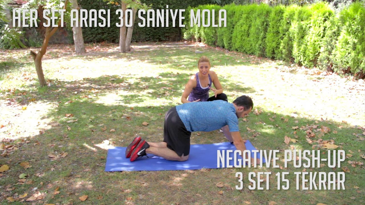 Göğüs Kaslarını Çalıştırmak için "Negative Push Up" - Her Yerde Spor