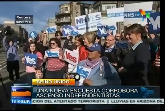 Escoceses debatidos entre Si y No separarse de Reino Unido: encuesta