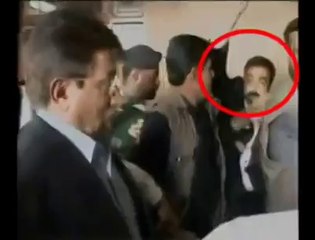 General Musharraf got hit on his face by Unknown Man
