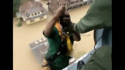 Rescue from the floodwaters in India