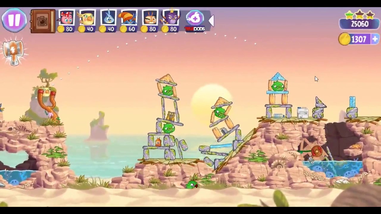 Angry Birds Stella Level 37 Episode 2 Walkthrough ★★★ Beach Day