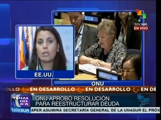 Aprueba ONU resolución para regular pago de deuda de países