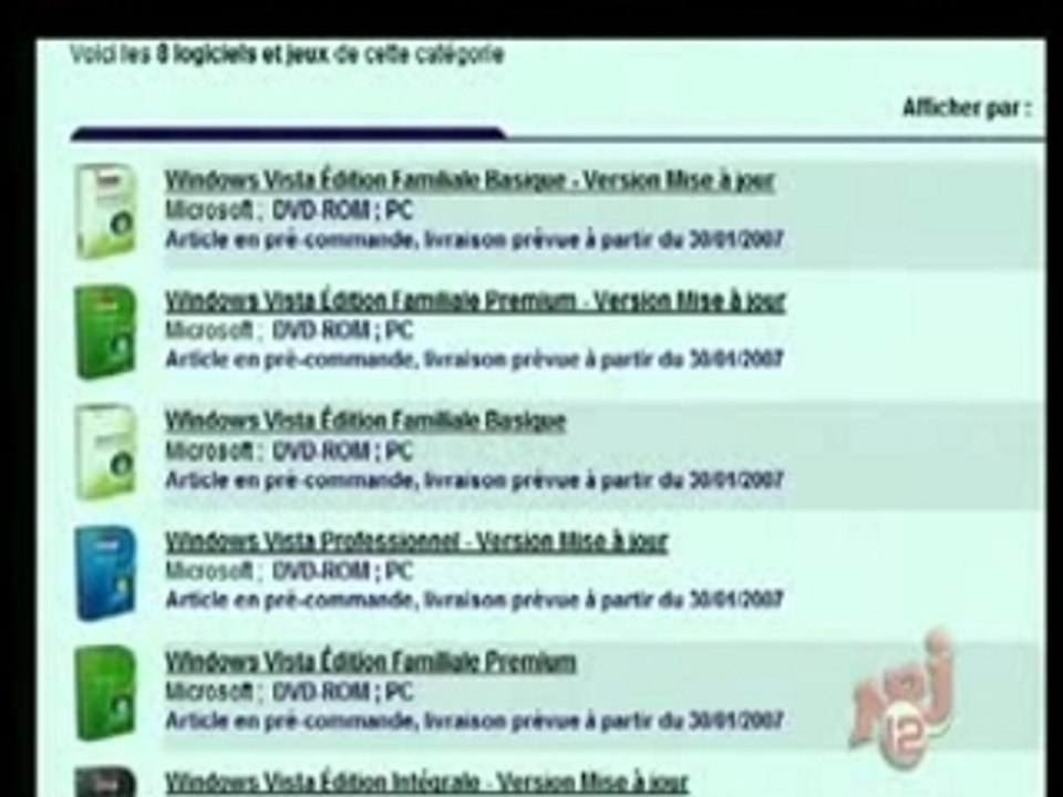 Test Windows Vista sur Nrj 12