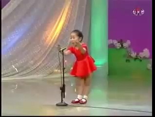 cute Chinese girl singing on stage