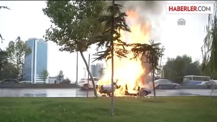 Otomobili yanan vatandaş gözyaşlarını tutamadı -