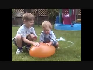 Baby Brother and the Water Balloon Pop Prank