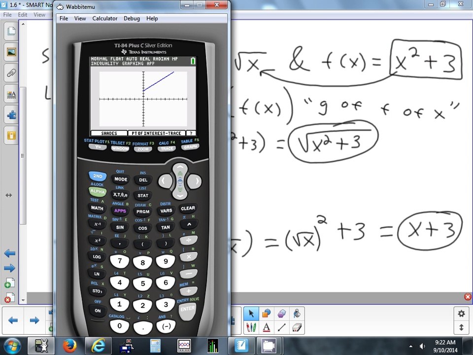 1.6 Operations on Functions & Composition of Functions 9-10-14