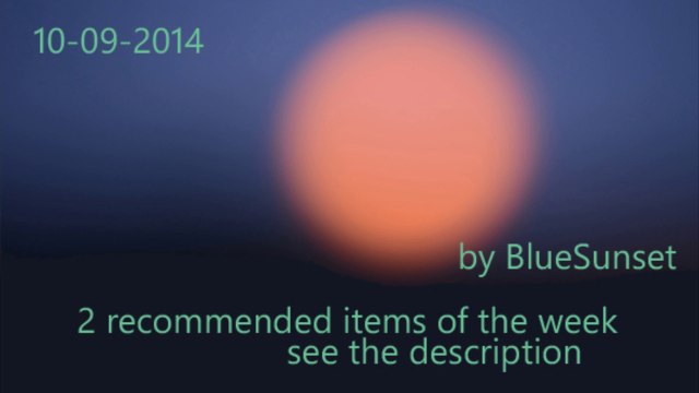 2 recommended items of the week 10-09-2014