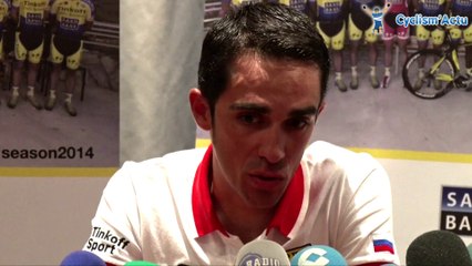 La Vuelta 2014 - Alberto Contador, maillot rouge, lors du 2e jour de repos