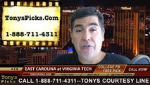 Virginia Tech Hokies vs. East Carolina Pirates Pick Prediction NCAA College Football Odds Preview 9-13-2014