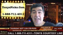 College Football Betting Preview Picks Odds Predictions Week 3 Thursday 9-11-2014