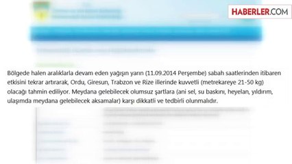 Karadeniz Bölgesi İçin Kuvvetli Yağış Uyarısı