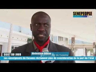 Les enseignants du CUSEMS réclament plus de considération de la part de l'Etat