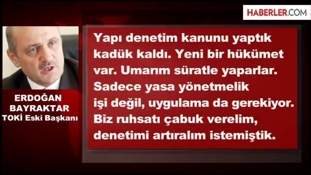 Erdoğan Bayraktar: İmar Yönetmeliği Yaptık, Dünyamı Yıktılar
