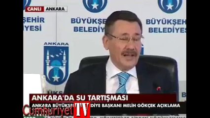 Melih Gökçek kameraların önünde suyu böyle içti