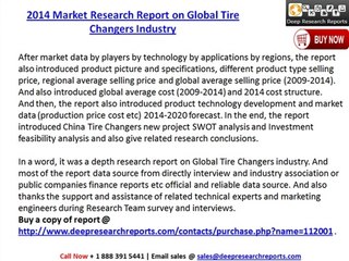 2014 Market Research Report on Global Tire Changers Industry