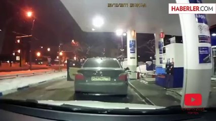 Dalgın Sürücü Az Daha İstasyonu Havaya Uçuruyordu