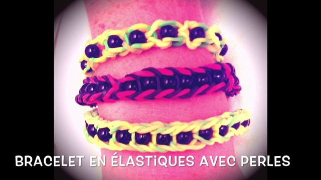 Bracelet élastiques à perles (fait avec les doigts)