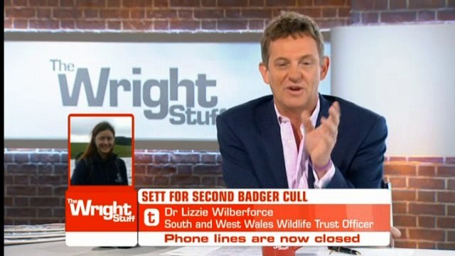 Channel 5_The Wright Stuff 10Sept14 on the 2nd round of the badger cull