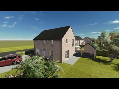 Projet immo avec la vente de villa, avec 4 chambres et un beau terrain de 703 m2 dans le lotissiment Les Waleffes avec la présentation en 3 D par l'agence immobilière Immocube de Waremme en Hesbaye province de Liège au coeur de la Wallonie en Belgique