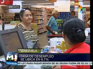 Desciende a 6,7 por ciento el desempleo en Venezuela