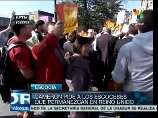 51% de escoceses desean separarse del RU; Cameron procura persuadirlos