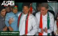 Imran Khan on Stage with PTI Workers after his 2nd speech 11th September 2014