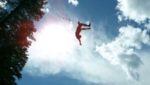 Amazing Rope Swing Into Lake!