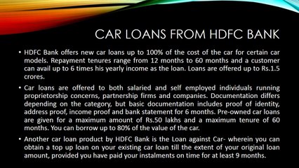 HDFC Bank Car Loan
