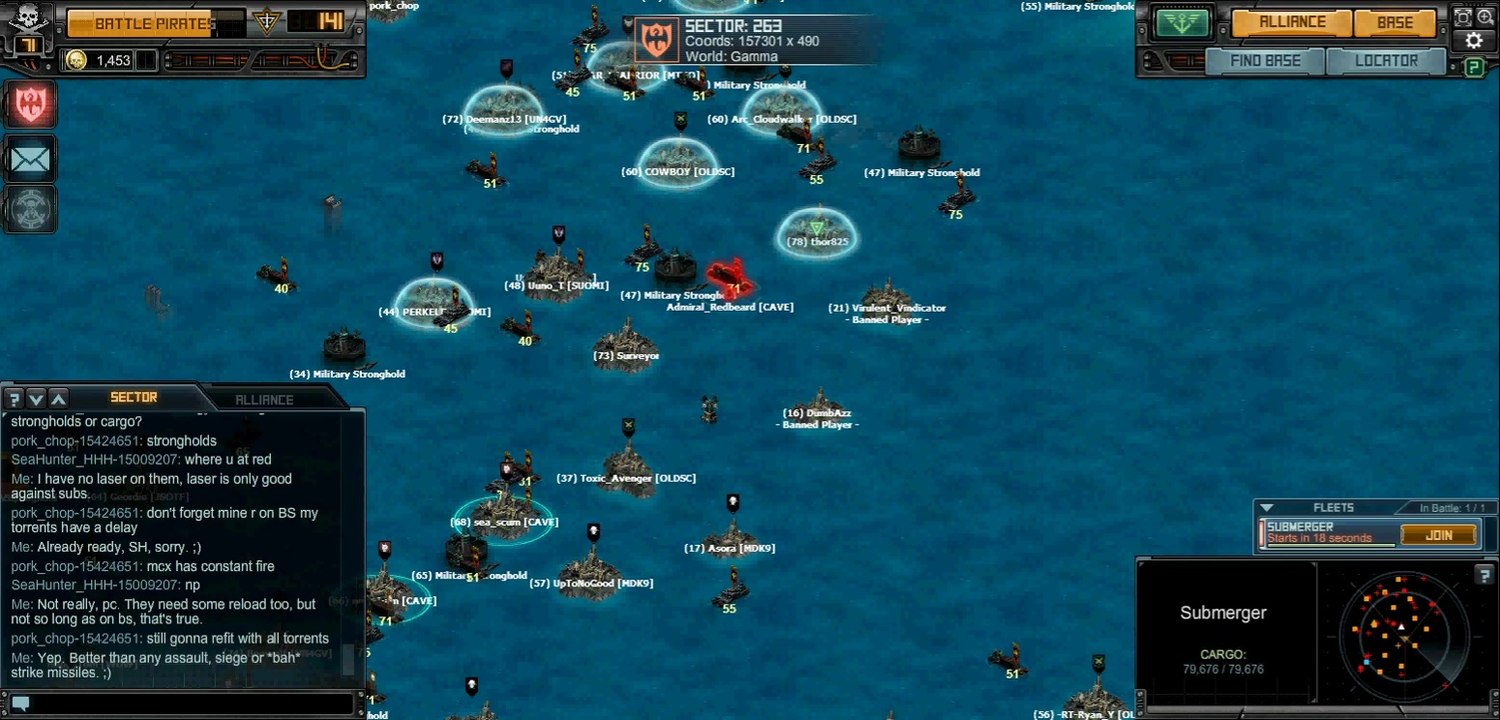 Battle Pirates: Barracudas vs. Level 71 cargo