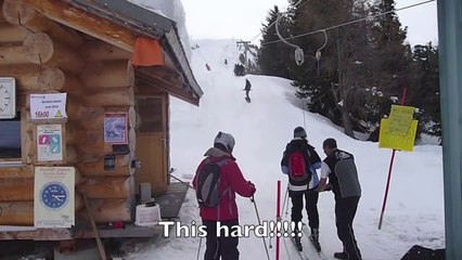 FAIL : Funny ski lift fail on a snowboard (ORIGINAL)