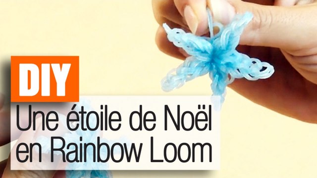 Faire une étoile en élastiques Rainbow Loom - DIY déco de Noël