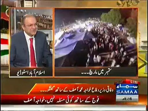 It's Nawaz Sharif's Patience that Protesters are still on Dharna :- Khawaja Asif