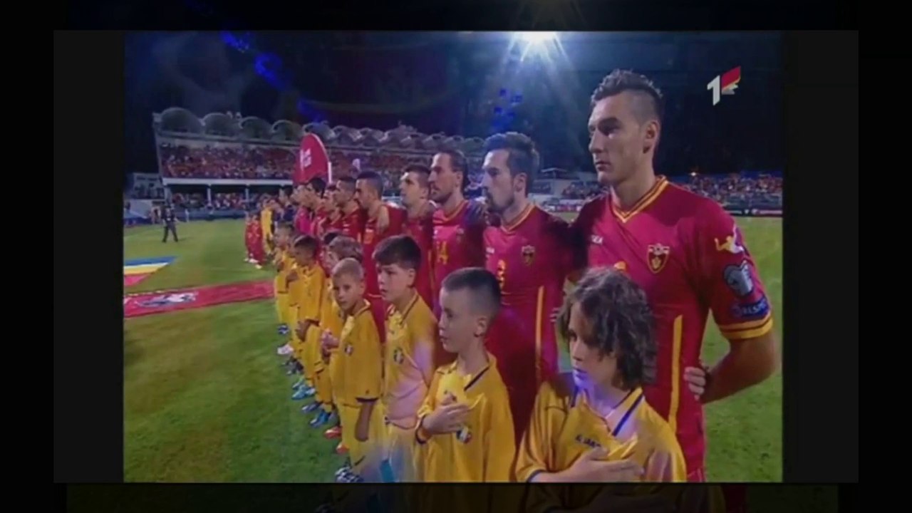Crnogorska himna na utakmici Crna Gora vs Moldavija kvalifikacije za EP u fudbalu 2016 Francuska 8/9/2014