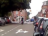 Drunk guy rides his moped