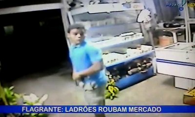 Flagrante: Ladrões roubam mercado