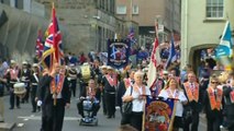 With drums and flutes, loyalists march in Scotland to keep United Kingdom intact