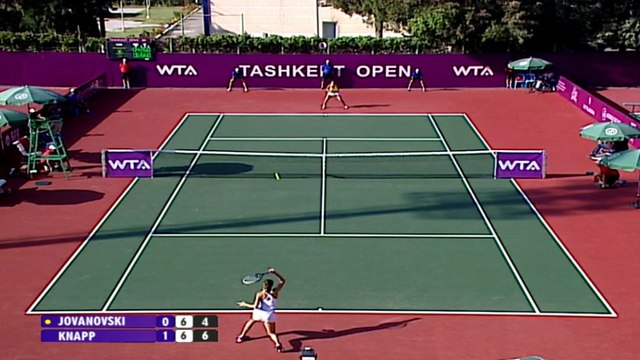 Karin Knapp tears up after first WTA title