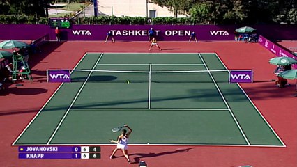 Karin Knapp tears up after first WTA title