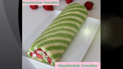 Çilekli Rulo Şerit Pasta Tarifi