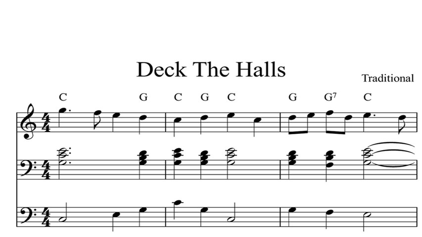 Deck The Halls Digital Sheet Music Piano Organ Keyboard Book 1 Video Dailymotion