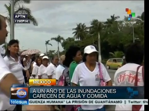 México: damnificados del huracán Manuel piden ayuda a Peña Nieto