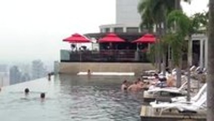 View from Singapore's famous rooftop pool