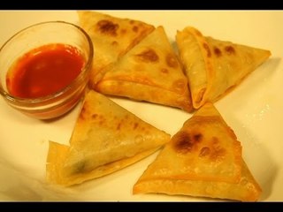 How To Make Cheese & Jalapeno Triangles (Cheese Samosa) By Maithily
