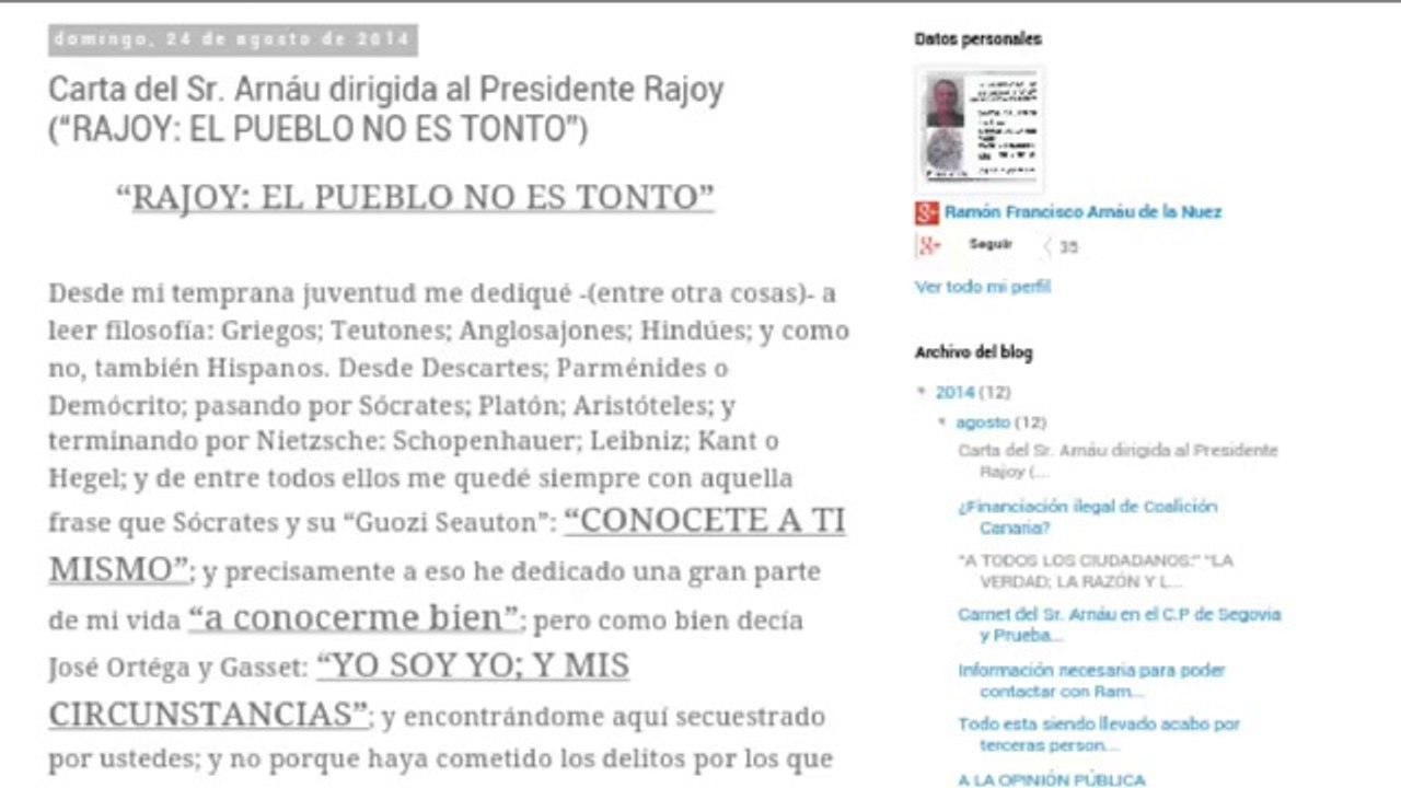 RAMON ARNAU "ARAÑA" EL SNOWDEN ESPAÑOL DETENIDO ILEGALMENTE