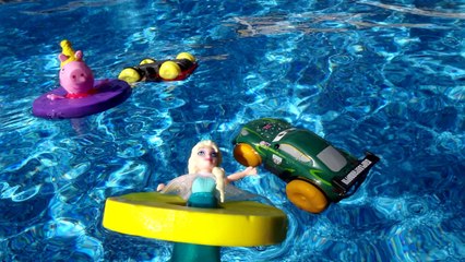 Pixar Cars , Disney Frozen , Peppa Pig and more fun in the Pool Part 4