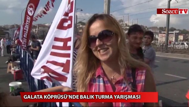 Galata Köprüsü’nde balık turma yarışması