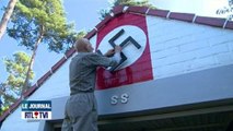 Une maison entièrement décorée avec des croix gammées