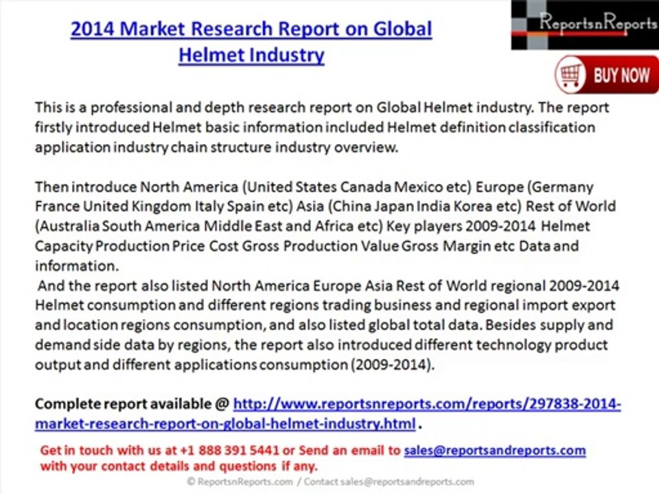 2014 Market Research Report on Global Helmet Industry